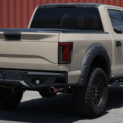 2015-2017 Ford F-150 Sequential Turn Signal Animated Red LED Bar Tail Lights (Black Housing/Smoked Lens)