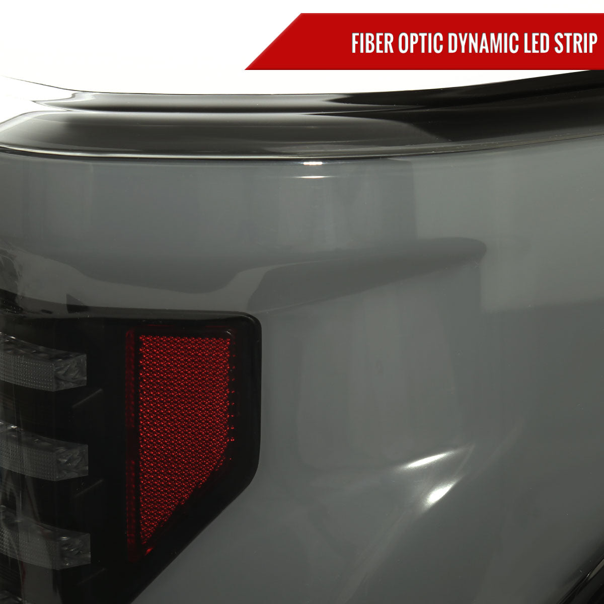 2018-2020 Ford F-150 Sequential Turn Signal Animated White LED Bar Tail Lights (Black Housing/Smoked Lens)