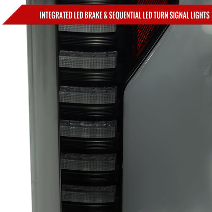 2018-2020 Ford F-150 Sequential Turn Signal Animated White LED Bar Tail Lights (Black Housing/Smoked Lens)