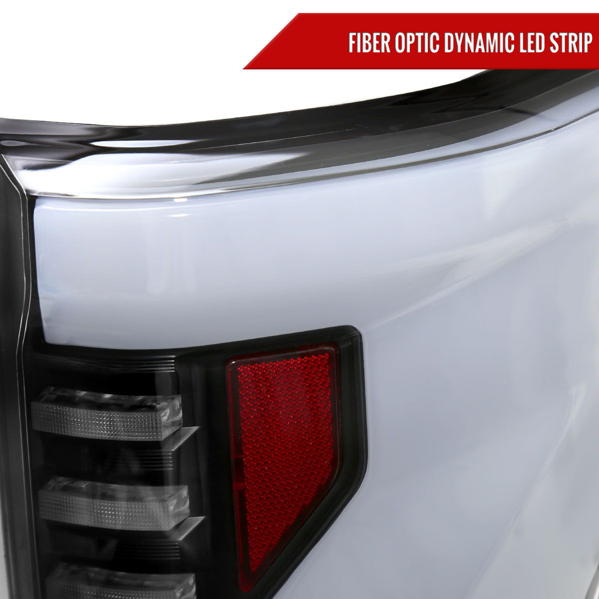 2018-2020 Ford F-150 Sequential Turn Signal Animated White LED Bar Tail Lights (Matte Black Housing/Clear Lens)