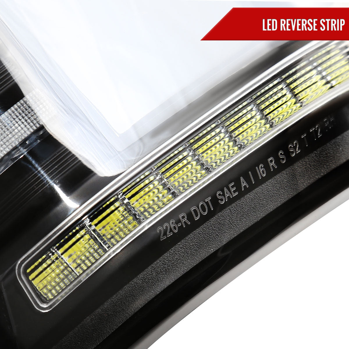 2018-2020 Ford F-150 Sequential Turn Signal Animated White LED Bar Tail Lights (Matte Black Housing/Clear Lens)