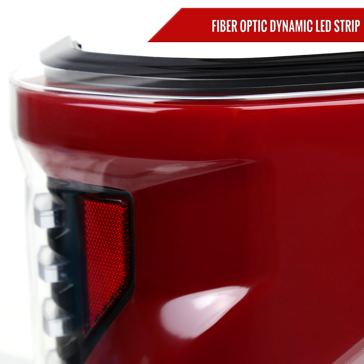 2018-2020 Ford F-150 Sequential Turn Signal Animated Red LED Bar Tail Lights (Matte Black Housing/Clear Lens)