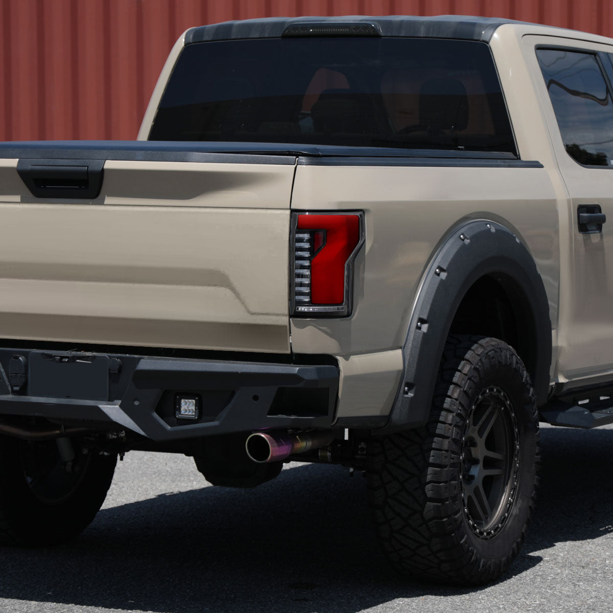 2018-2020 Ford F-150 Sequential Turn Signal Animated Red LED Bar Tail Lights (Matte Black Housing/Clear Lens)