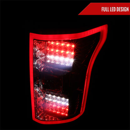 2018-2020 Ford F-150 LED Tail Lights (Chrome Housing/Red Smoked Lens)