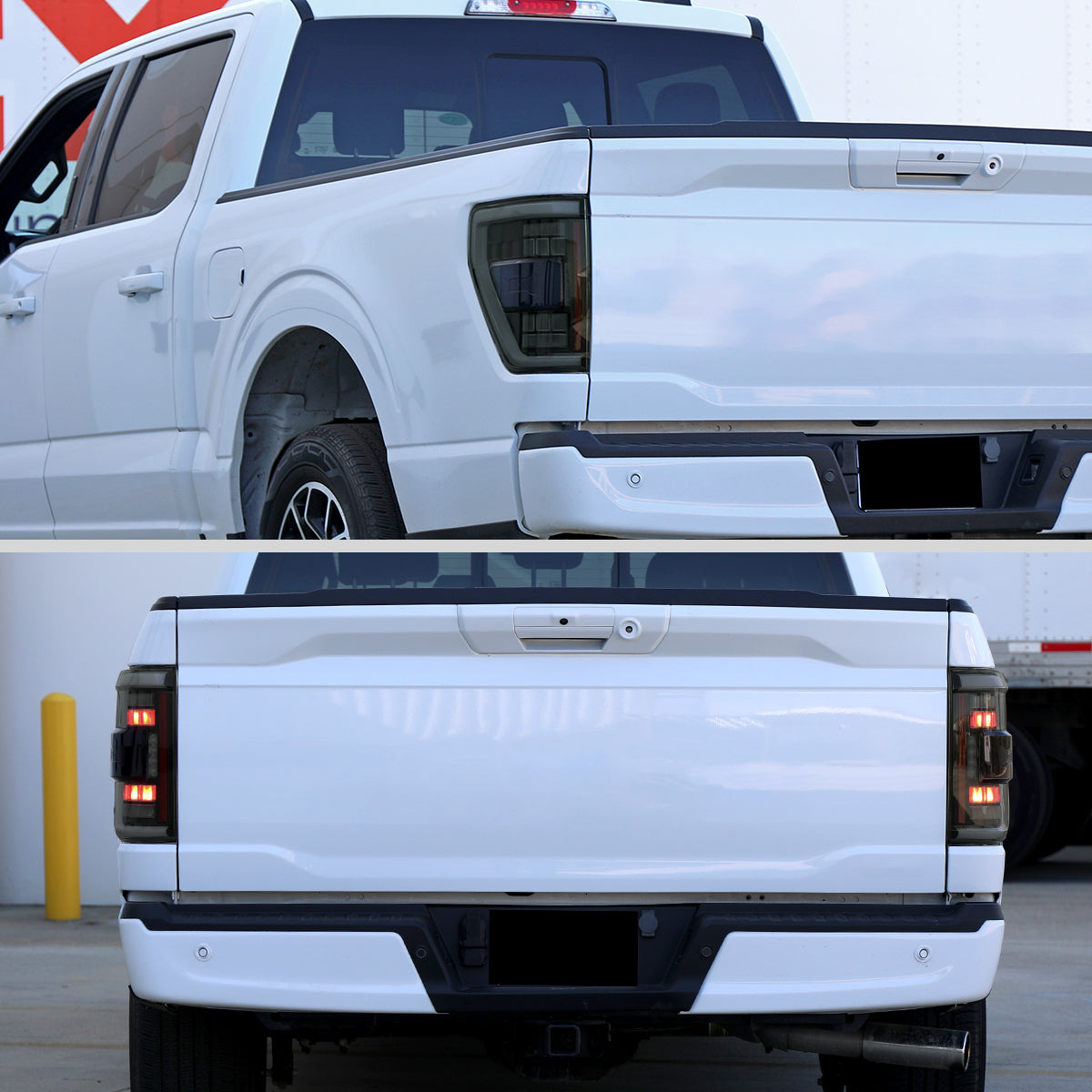 2021â€“2023 Ford F-150 LED Tail Lights w/ Switchback Sequential Turn Signals (Glossy Black Housing / Smoked Lens)