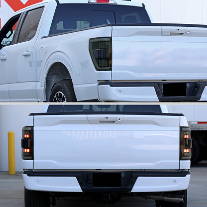 2021â€“2023 Ford F-150 LED Tail Lights w/ Switchback Sequential Turn Signals (Glossy Black Housing / Smoked Lens)