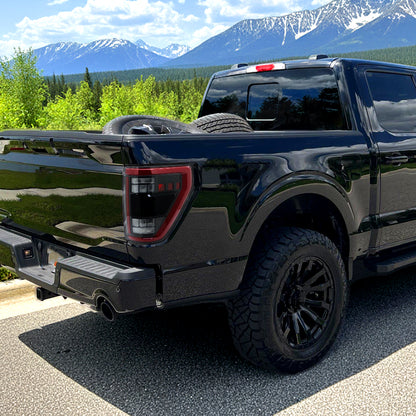2021â€“2023 Ford F-150 LED Tail Lights w/ Switchback Sequential Turn Signals (Black Housing / Clear Lens)