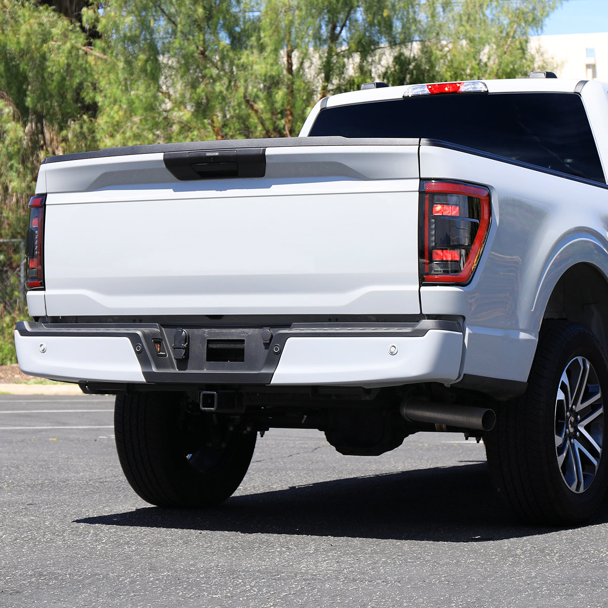 2021â€“2023 Ford F-150 Red LED Tail Lights w/ Switchback Sequential Turn Signals (Matte Black Housing / Clear Lens)