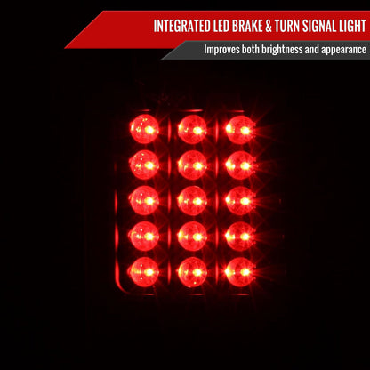 1997-2007 Ford F-150/F-250/F-350/F-450/F-550 Styleside V2 LED Tail Lights (Matte Black Housing/Clear Lens)