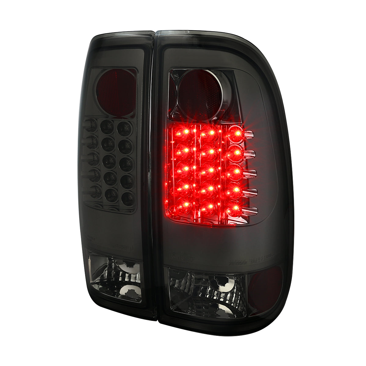 2008-2016 Ford F-250/F-350/F-450/F-550 Super Duty LED Tail Lights (Chrome Housing/Smoked Lens)