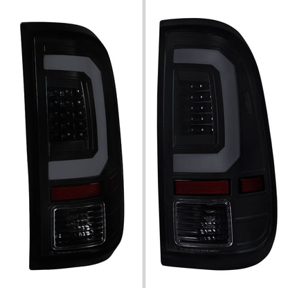2008-2016 Ford F-250 / F-350 / F-450 / F-550 Super Duty LED C-Bar Tail Lights (Black Housing / Smoked Lens)
