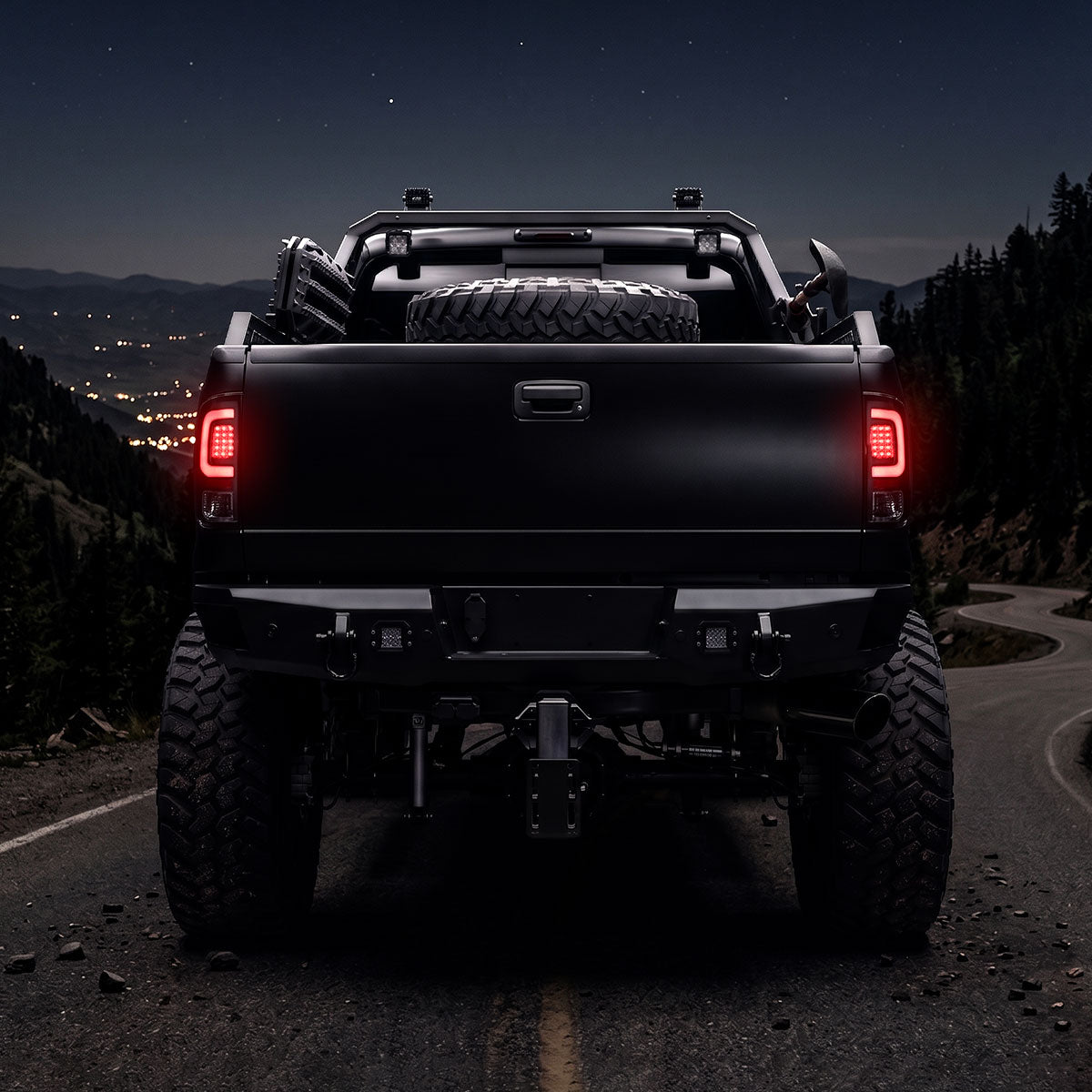 2008-2016 Ford F-250 / F-350 / F-450 / F-550 Super Duty LED C-Bar Tail Lights (Black Housing / Smoked Lens)