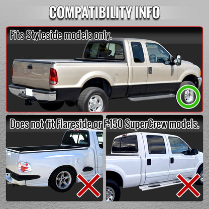 1999-2007 Ford F-250 / F-350 / F-450 / F-550 Super Duty Red LED C-Bar Tail Lights (Black Housing / Clear Lens)