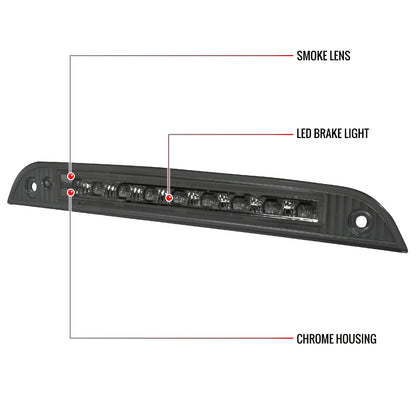 2000-2004 Ford Focus 3/5DR Hatchback LED 3rd Brake Light (Chrome Housing/Smoked Lens)