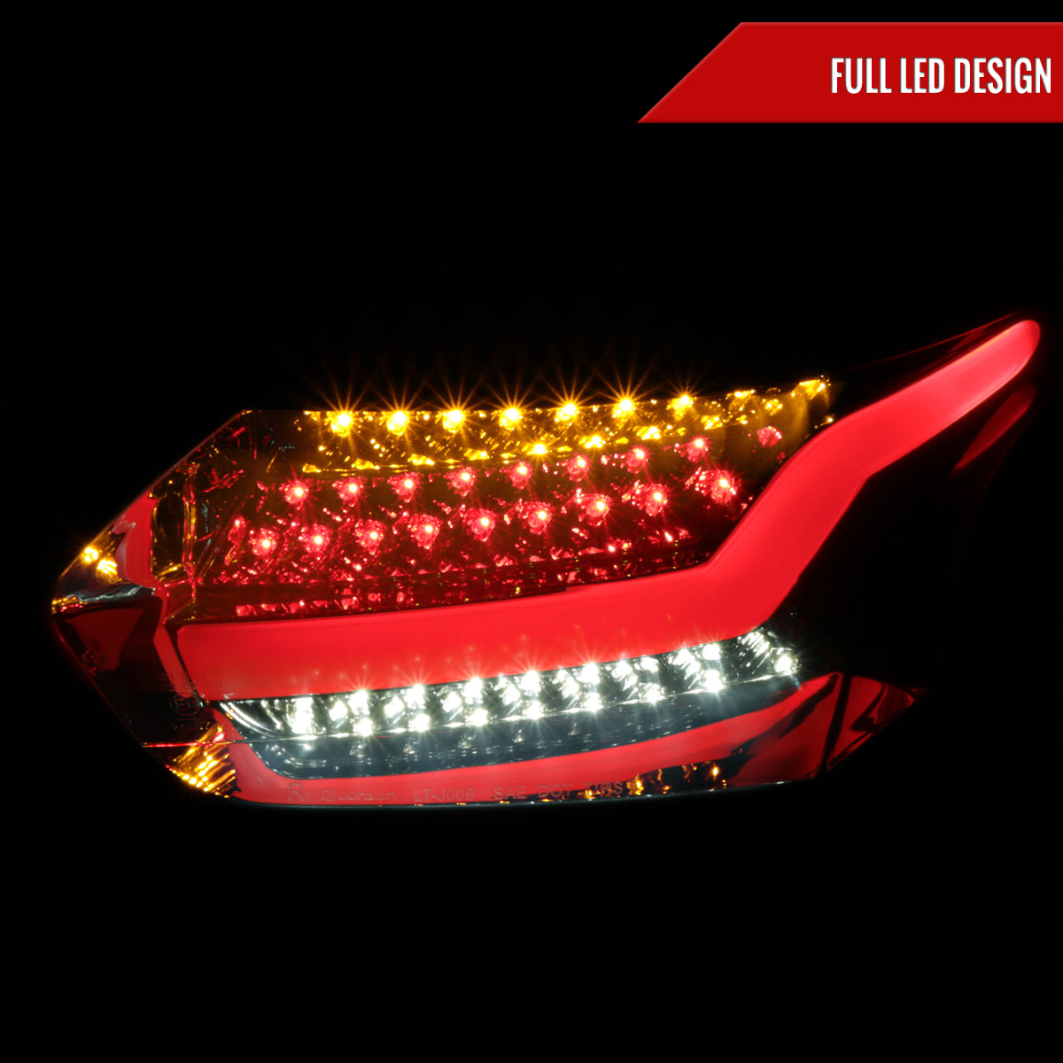2015-2019 Ford Focus Hatchback LED Tail Lights (Chrome Housing/Smoked Lens)