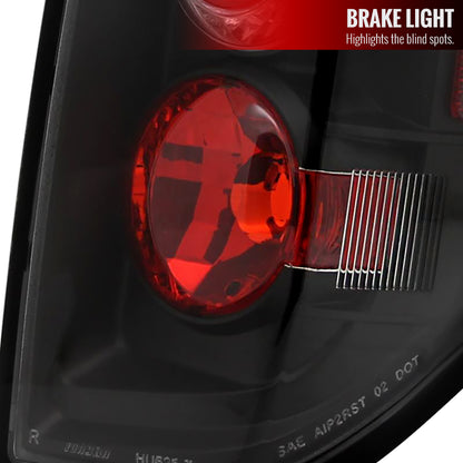 2005-2014 Nissan Frontier/ 2009-2012 Suzuki Equator Tail Lights (Matte Black Housing/Clear Lens)