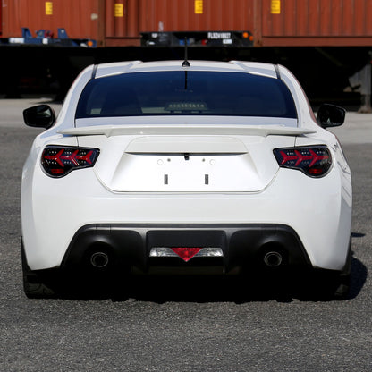 2013-2016 Scion FRS/ Subaru BRZ Lambo Style Sequential LED Tail Lights (Jet Black Housing/Clear Lens)