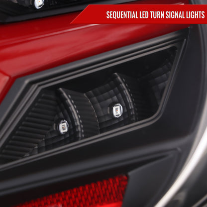 2013-2016 Scion FRS/ Subaru BRZ Lambo Style Sequential LED Tail Lights (Black Housing/Clear Lens)