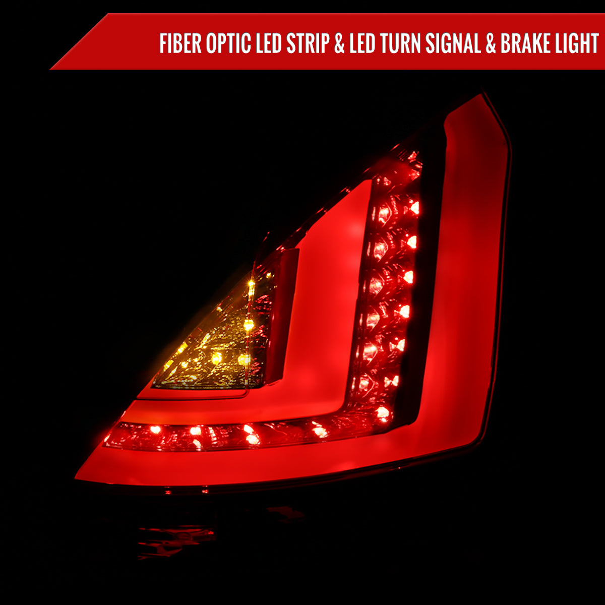 2011-2013 Ford Fiesta Hatchback LED Tail Lights (Chrome Housing/Smoked Lens)