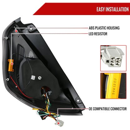 2011-2013 Ford Fiesta Hatchback LED Tail Lights (Chrome Housing/Smoked Lens)