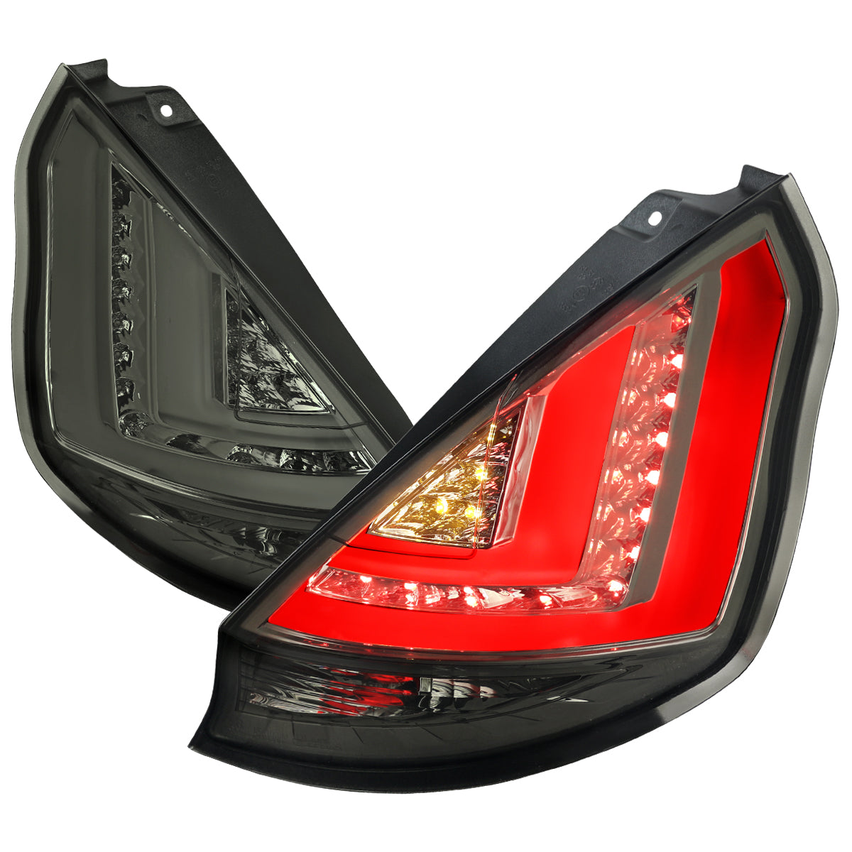 2011-2013 Ford Fiesta Hatchback LED Tail Lights (Chrome Housing/Smoked Lens)