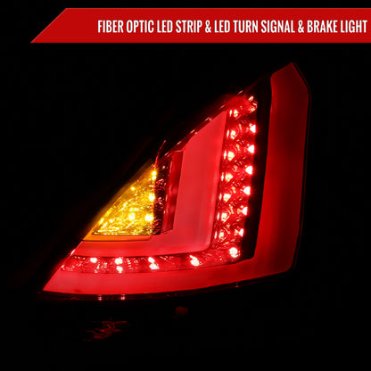 2011-2013 Ford Fiesta Hatchback LED Tail Lights (Chrome Housing/Red Smoked Lens)