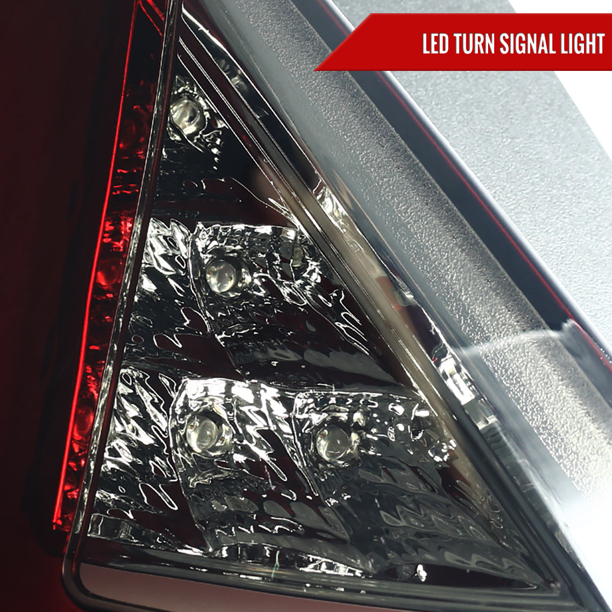 2011-2013 Ford Fiesta Hatchback LED Tail Lights (Chrome Housing/Red Smoked Lens)