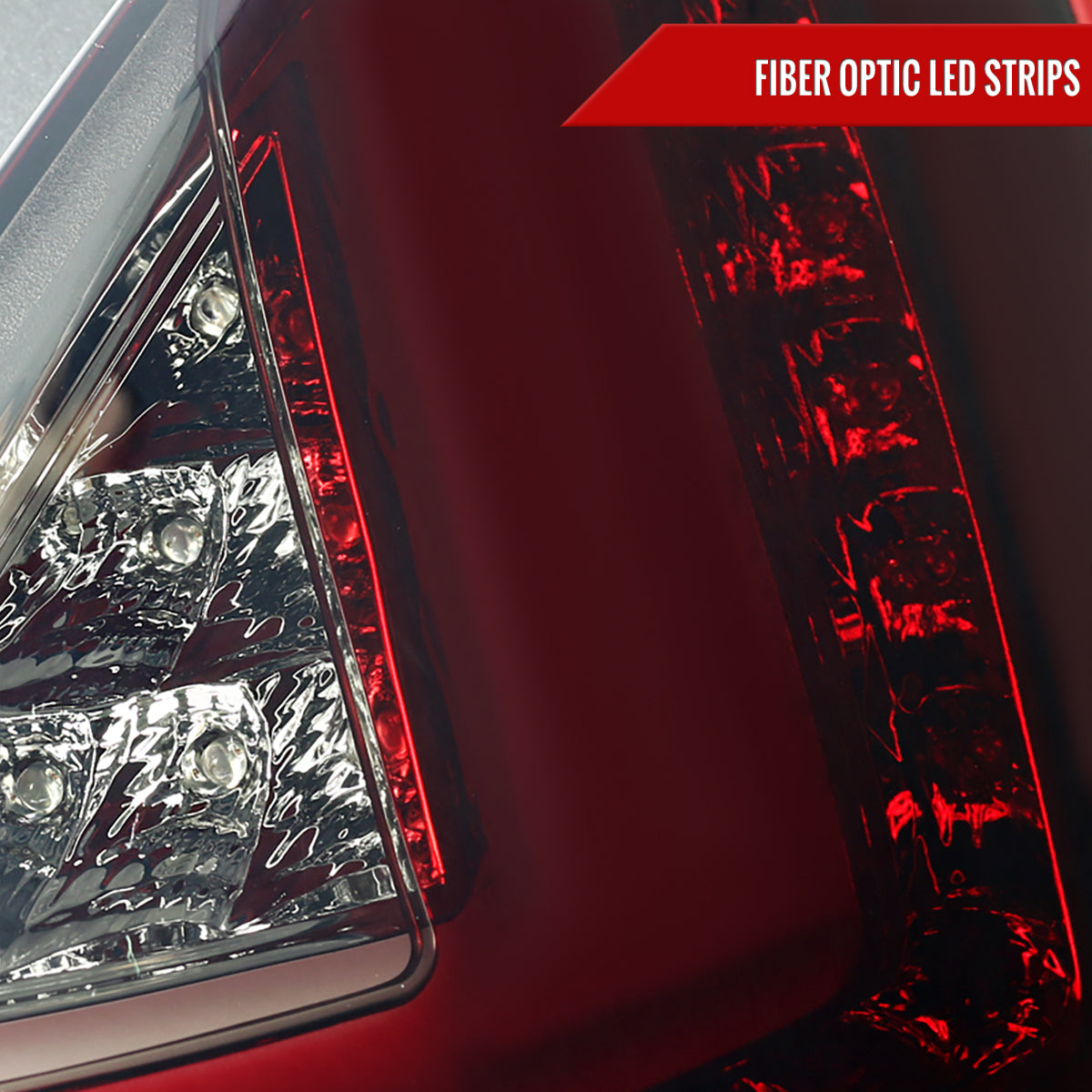 2011-2013 Ford Fiesta Hatchback LED Tail Lights (Chrome Housing/Red Smoked Lens)