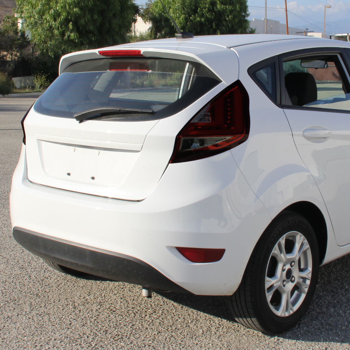 2011-2013 Ford Fiesta Hatchback LED Tail Lights (Chrome Housing/Red Smoked Lens)