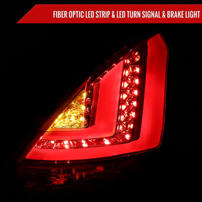 2011-2013 Ford Fiesta Hatchback LED Tail Lights (Chrome Housing/Red Lens)