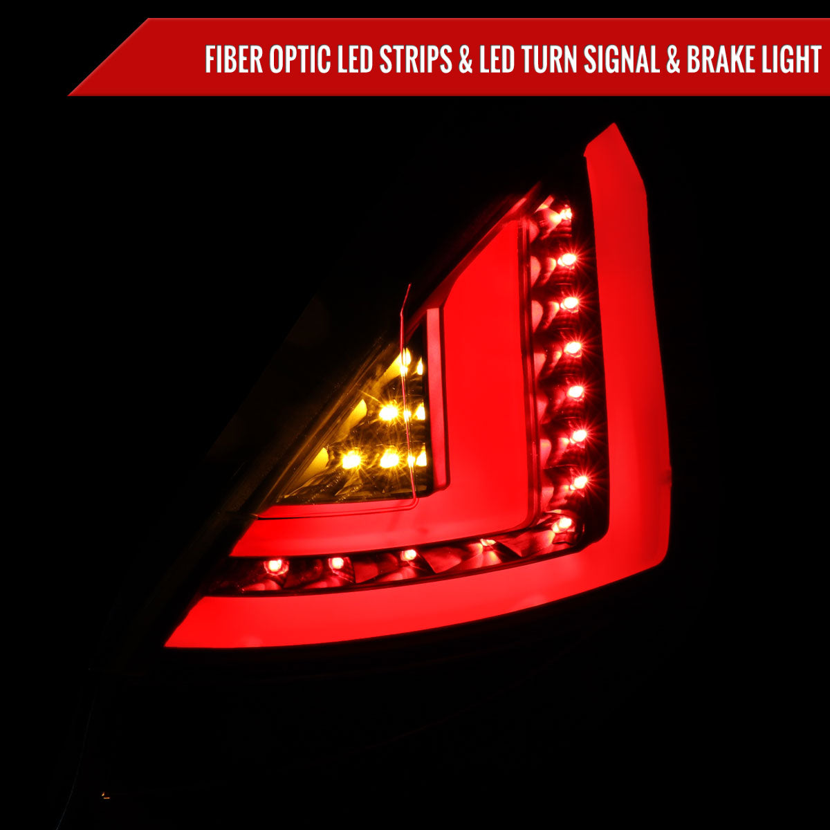 2014-2019 Ford Fiesta Hatchback LED Bar Tail Lights (Matte Black Housing/Clear Lens)