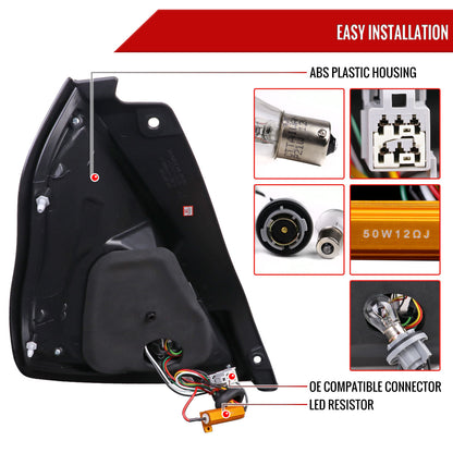 2014-2019 Ford Fiesta Hatchback LED Bar Tail Lights (Matte Black Housing/Clear Lens)