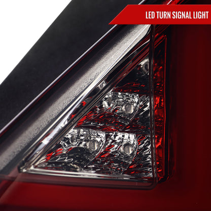 2014-2019 Ford Fiesta Hatchback LED Bar Tail Lights (Chrome Housing/Red Smoked Lens)