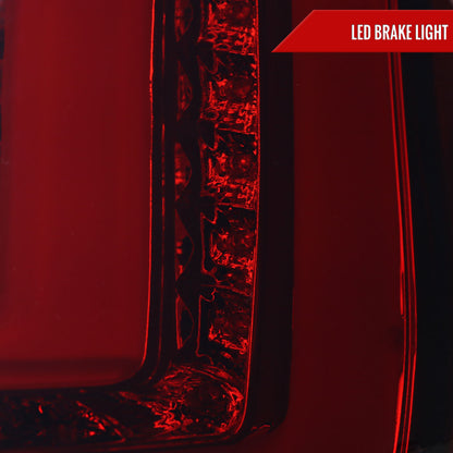 2014-2019 Ford Fiesta Hatchback LED Bar Tail Lights (Chrome Housing/Red Smoked Lens)