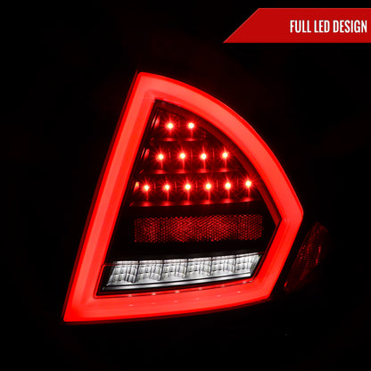 2010-2012 Ford Fusion LED Tail Lights (Matte Black Housing/Clear Lens)