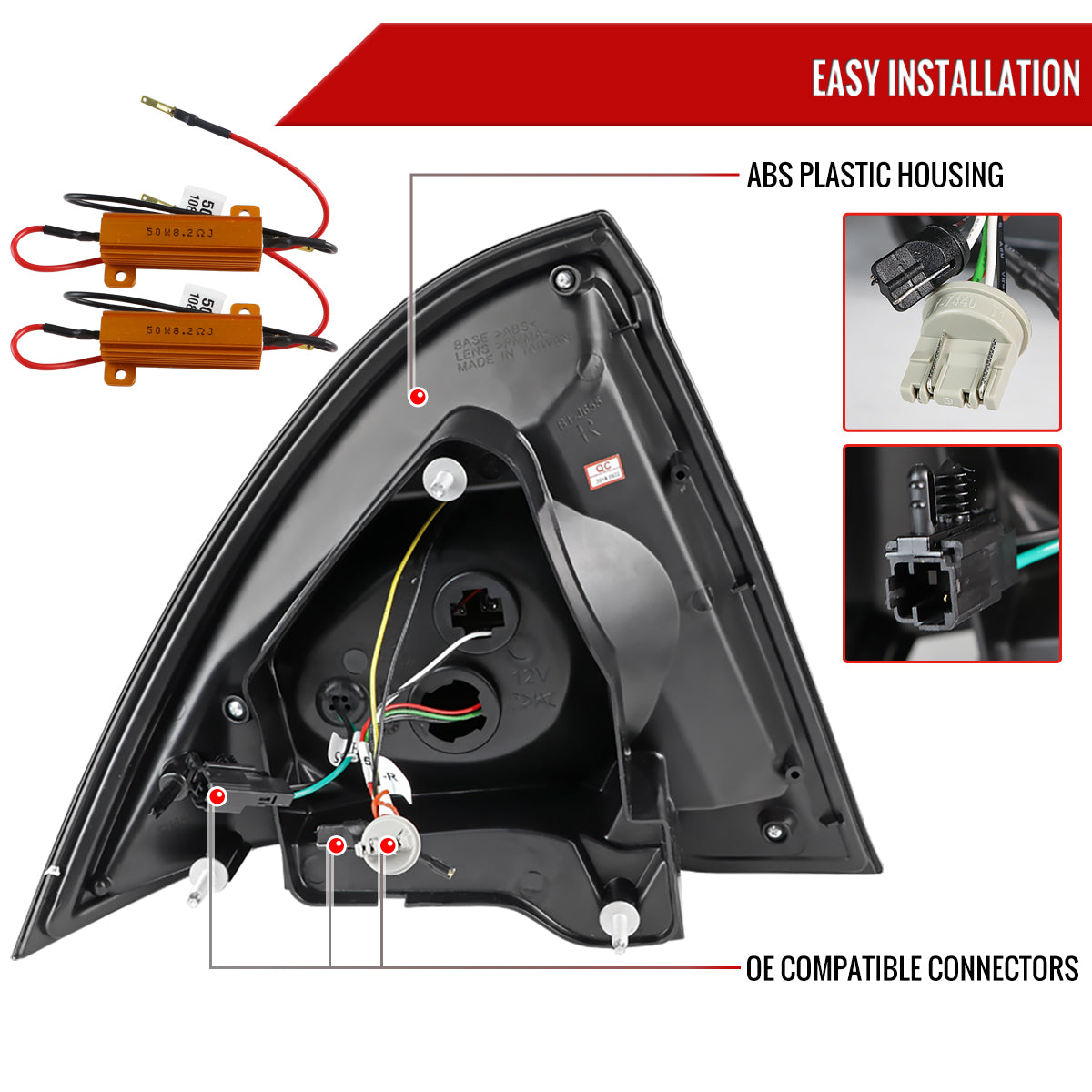 2010-2012 Ford Fusion LED Tail Lights (Matte Black Housing/Clear Lens)