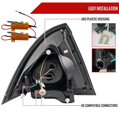 2010-2012 Ford Fusion LED Tail Lights (Matte Black Housing/Clear Lens)