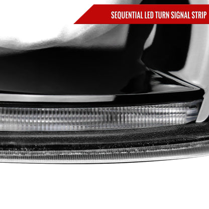 2003-2007 Infiniti G35 Coupe White LED Halo Sequential Signal Tail Lights (Glossy Black Housing/Clear Lens)