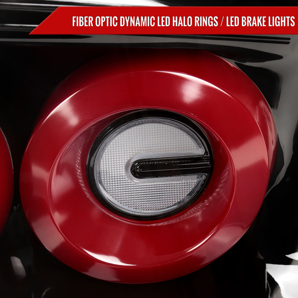 2003-2007 Infiniti G35 Coupe Red LED Halo Sequential Signal Tail Lights (Glossy Black Housing/Clear Lens)