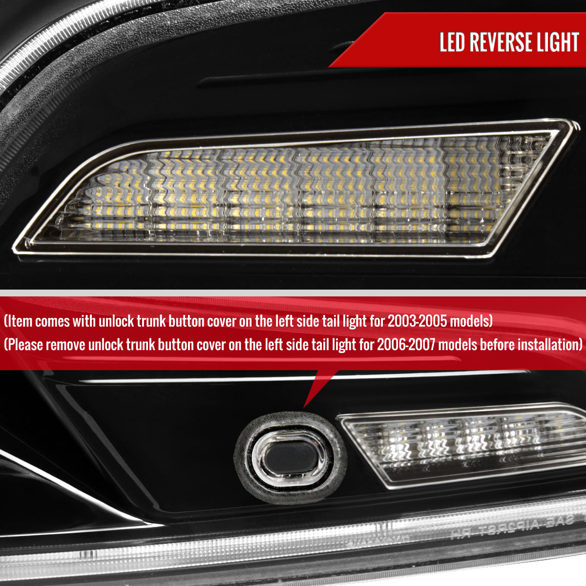 2003-2007 Infiniti G35 Coupe Red LED Halo Sequential Signal Tail Lights (Glossy Black Housing/Clear Lens)