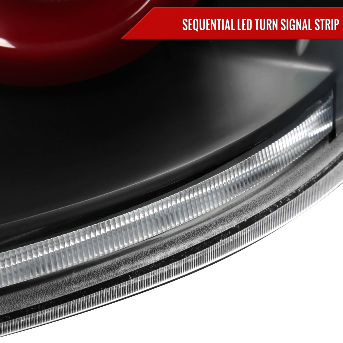 2003-2007 Infiniti G35 Coupe Red LED Halo Sequential Signal Tail Lights (Matte Black Housing/Clear Lens)