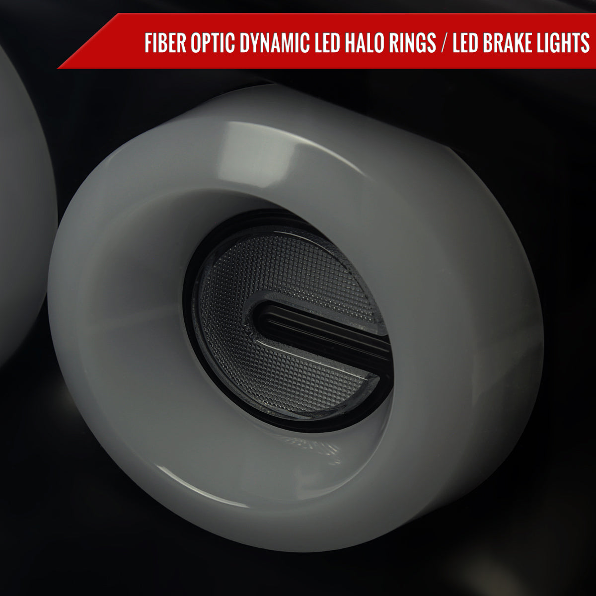 2003-2007 Infiniti G35 Coupe White LED Halo Sequential Signal Tail Lights (Matte Black Housing/Smoked Lens)