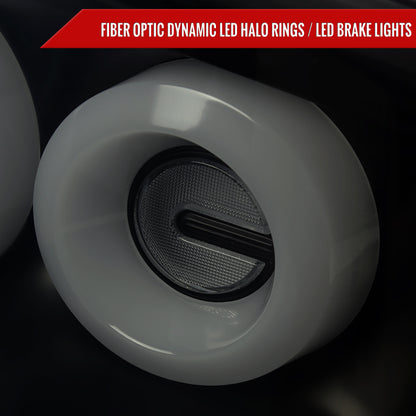 2003-2007 Infiniti G35 Coupe White LED Halo Sequential Signal Tail Lights (Matte Black Housing/Smoked Lens)