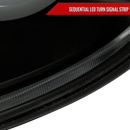 2003-2007 Infiniti G35 Coupe White LED Halo Sequential Signal Tail Lights (Matte Black Housing/Smoked Lens)