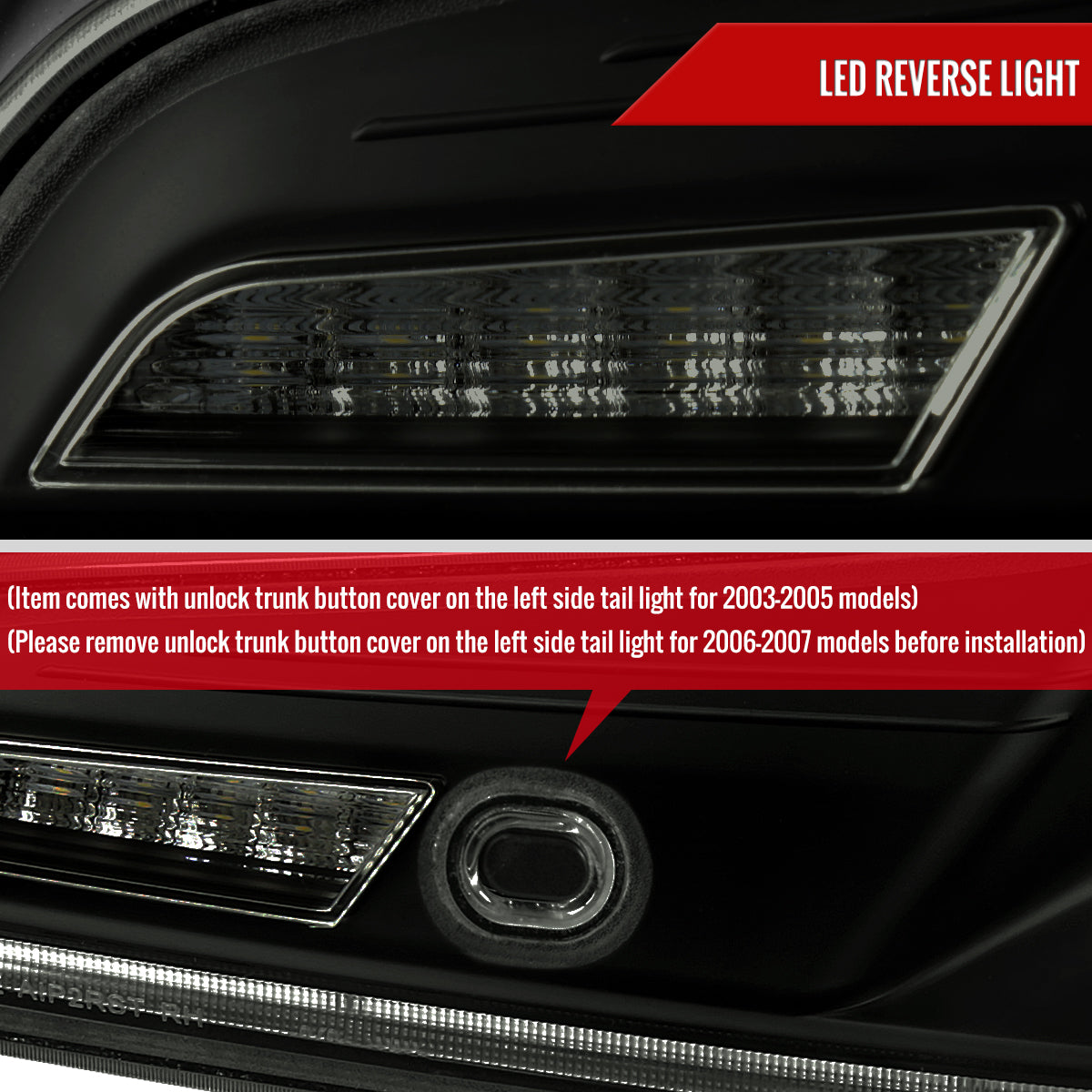 2003-2007 Infiniti G35 Coupe Red LED Halo Sequential Signal Tail Lights (Matte Black Housing/Smoked Lens)