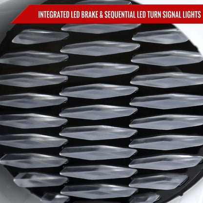 2008-2013 Infiniti G37/2014-2015 Q60 Coupe/Convertible LED Tail Lights w/ Switchback Sequential Turn Signals (Jet Black Housing / Clear Lens)