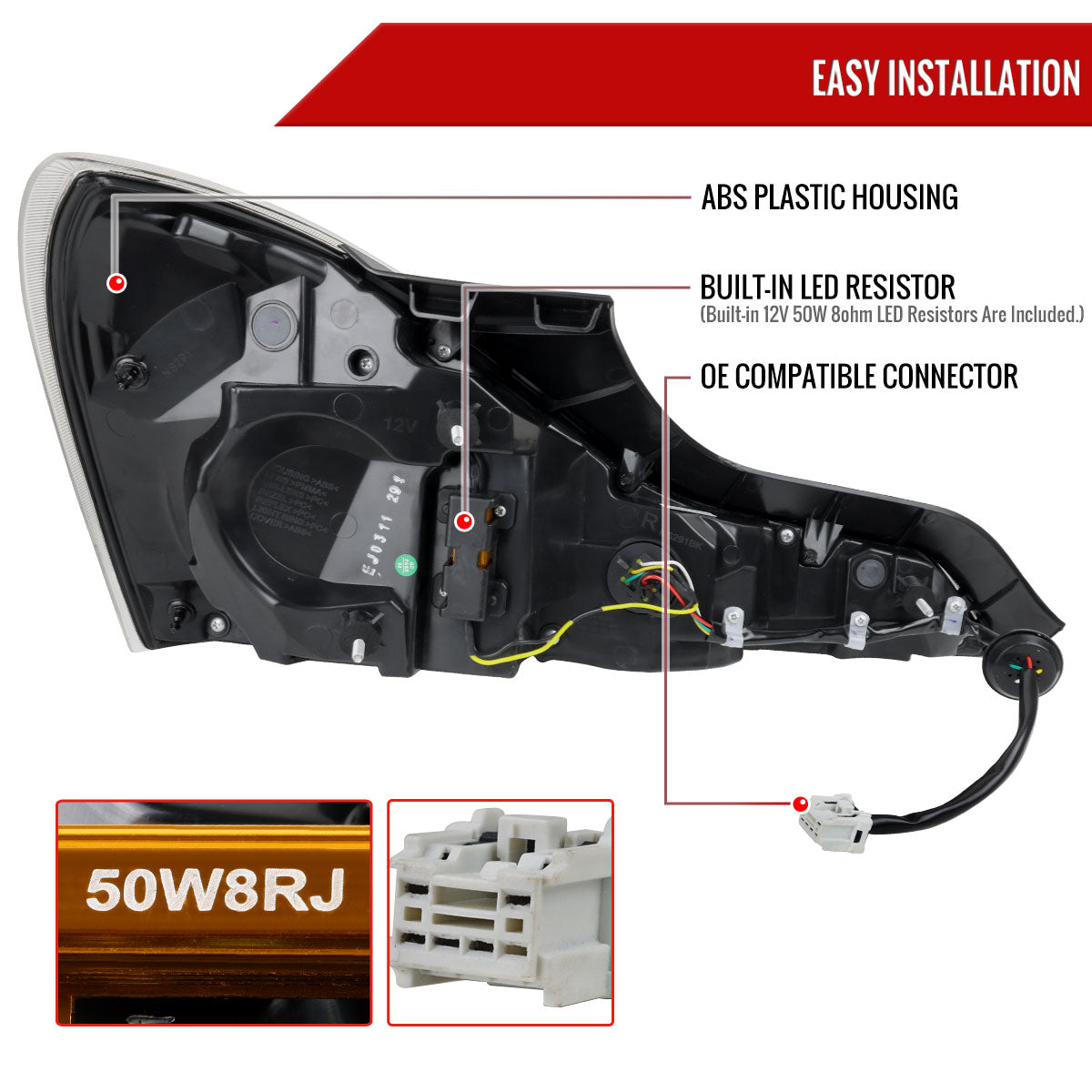 2008-2013 Infiniti G37/2014-2015 Q60 Coupe/Convertible LED Tail Lights w/ Switchback Sequential Turn Signals (Black Housing / Smoked Lens)