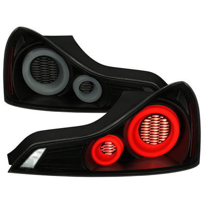 2008-2013 Infiniti G37/2014-2015 Q60 Coupe/Convertible LED Tail Lights w/ Switchback Sequential Turn Signals (Black Housing / Smoked Lens)