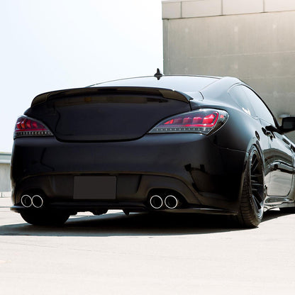2010-2016 Hyundai Genesis Coupe Red Bar Sequential LED Tail Lights (Jet Black Housing/Clear Lens)