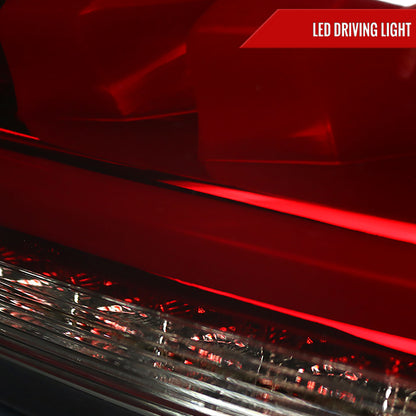 2010-2016 Hyundai Genesis Coupe Red Bar Sequential LED Tail Lights (Satin Black Housing/Clear Lens)